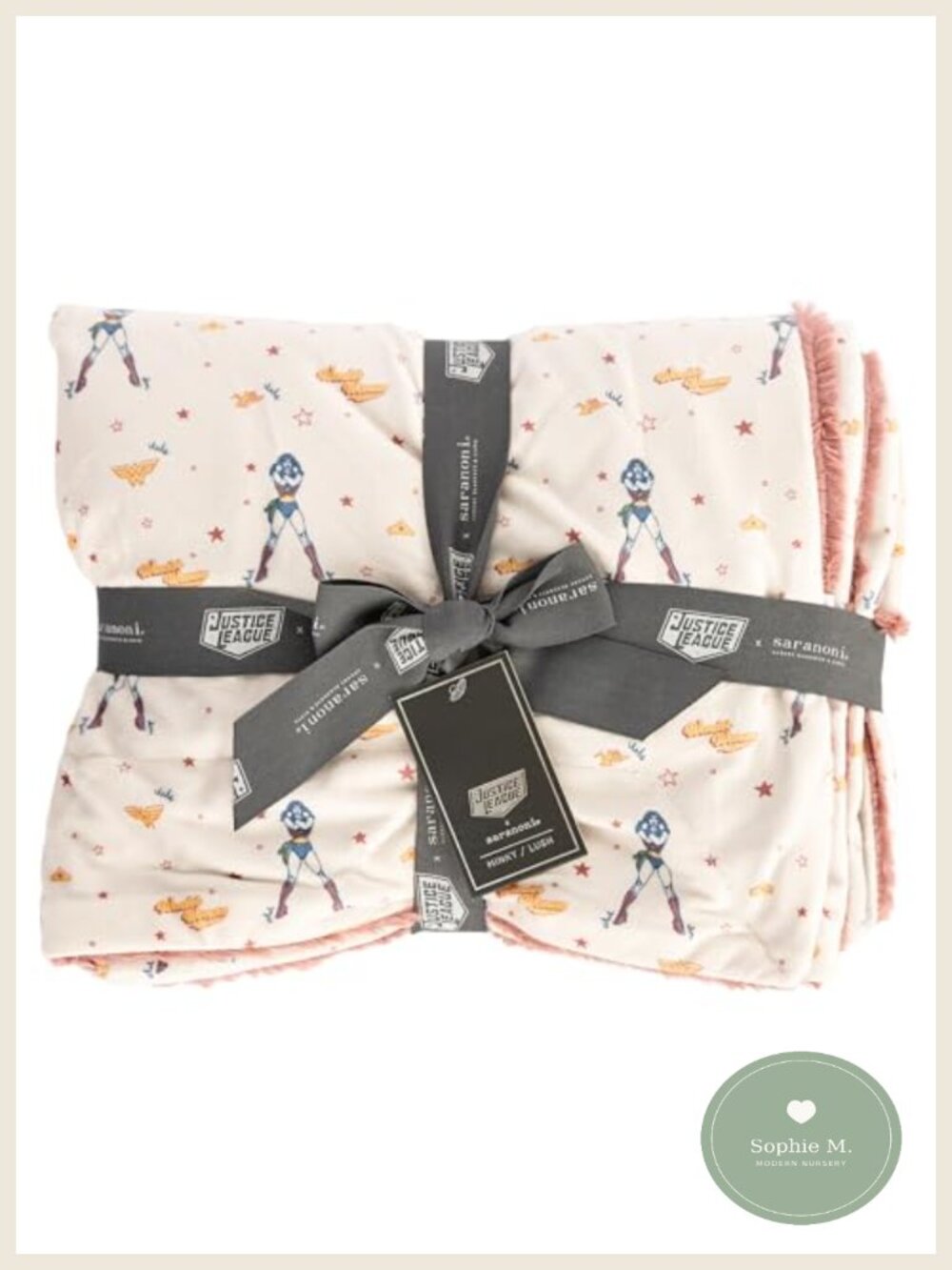 Saranoni Minky Lush Baby Receiving Blanket Soft Plush 30x40